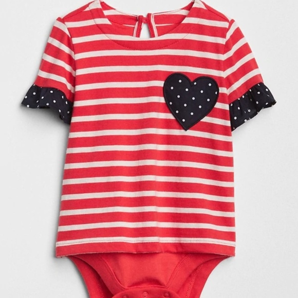 GAP Other - *GAP KIDS* Baby Girl Print Heart Body Double Top